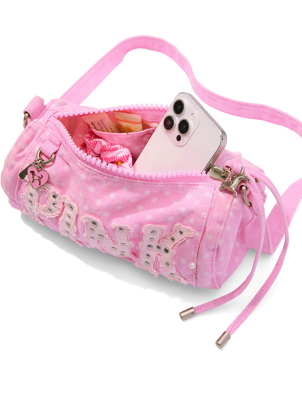 Pink Canvas Shoulder Bag