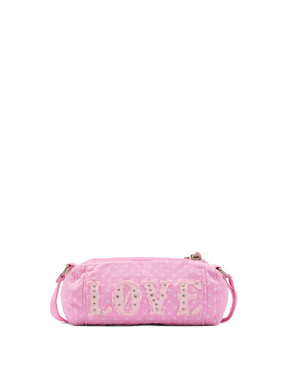 Pink Canvas Shoulder Bag